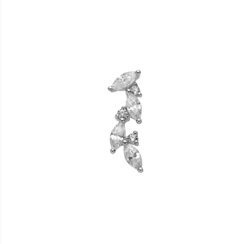 14k Solid Gold Marquise Climber Cluster