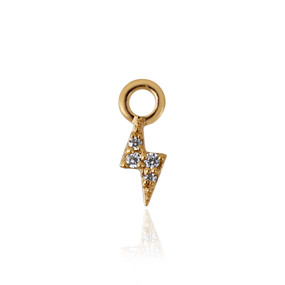 9kt Gold Lightning Zirconia Charm