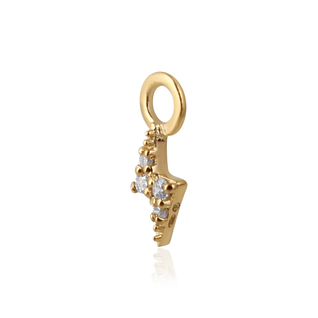 9kt Gold Lightning Zirconia Charm