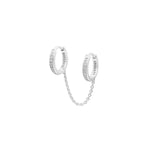 Load image into Gallery viewer, Pavé Hoop Link Chain Earring
