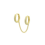 Load image into Gallery viewer, Pavé Hoop Link Chain Earring
