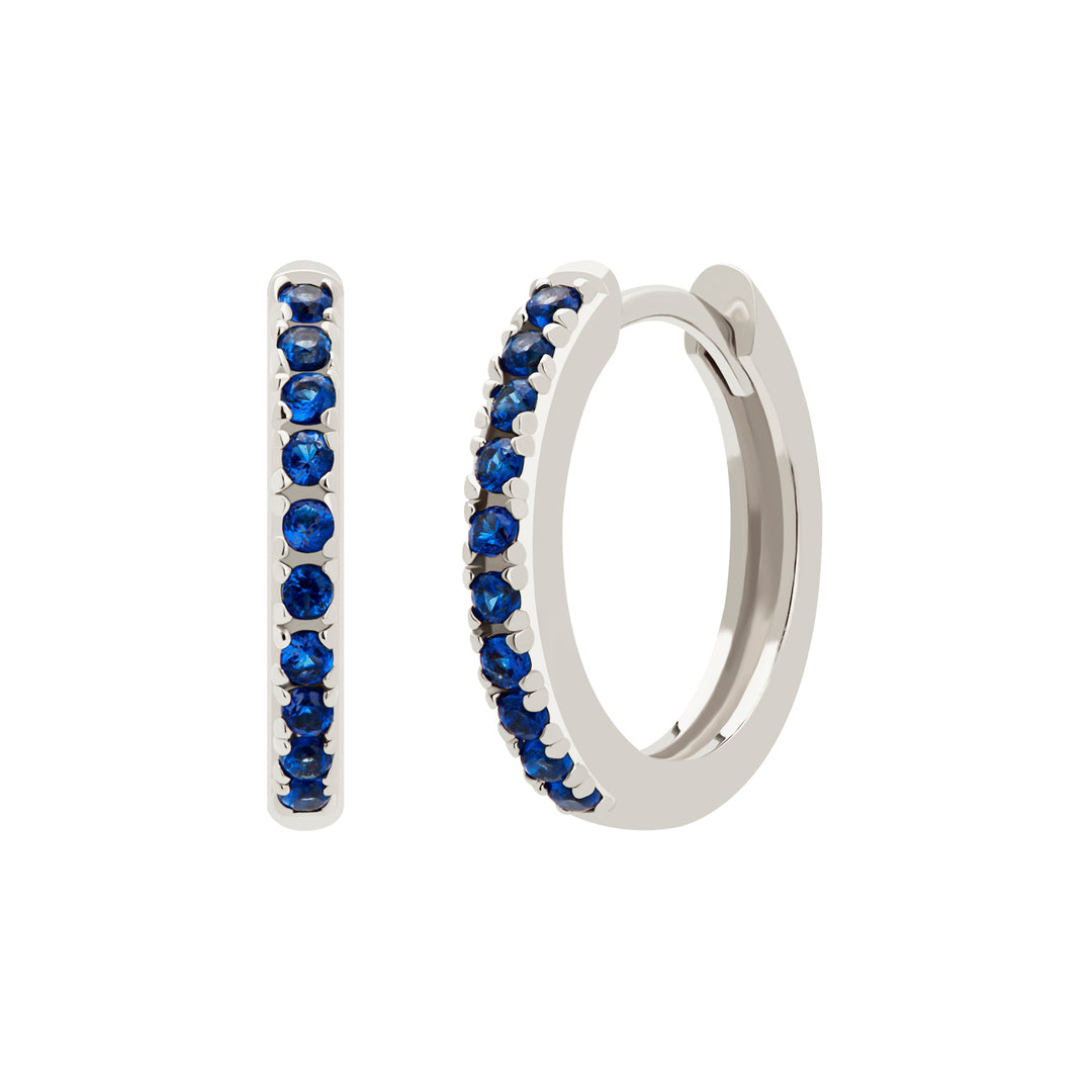 Midnight Blue Pavé Huggies