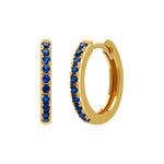 Load image into Gallery viewer, Midnight Blue Pavé Huggies
