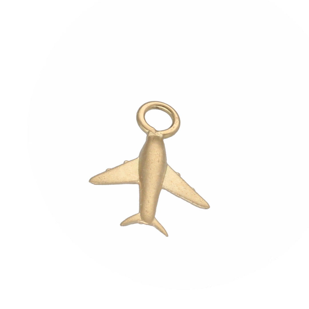 9K Solid Gold Plane Charm