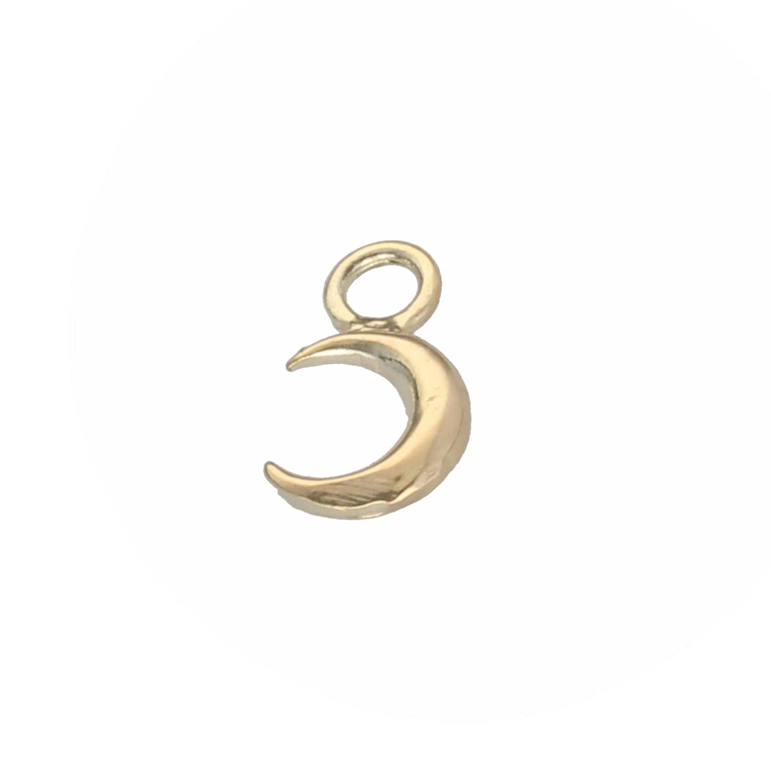 9K Solid Gold Polished Moon Charm