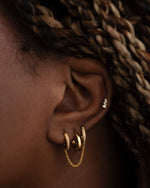 Load image into Gallery viewer, Pavé Hoop Link Chain Earring
