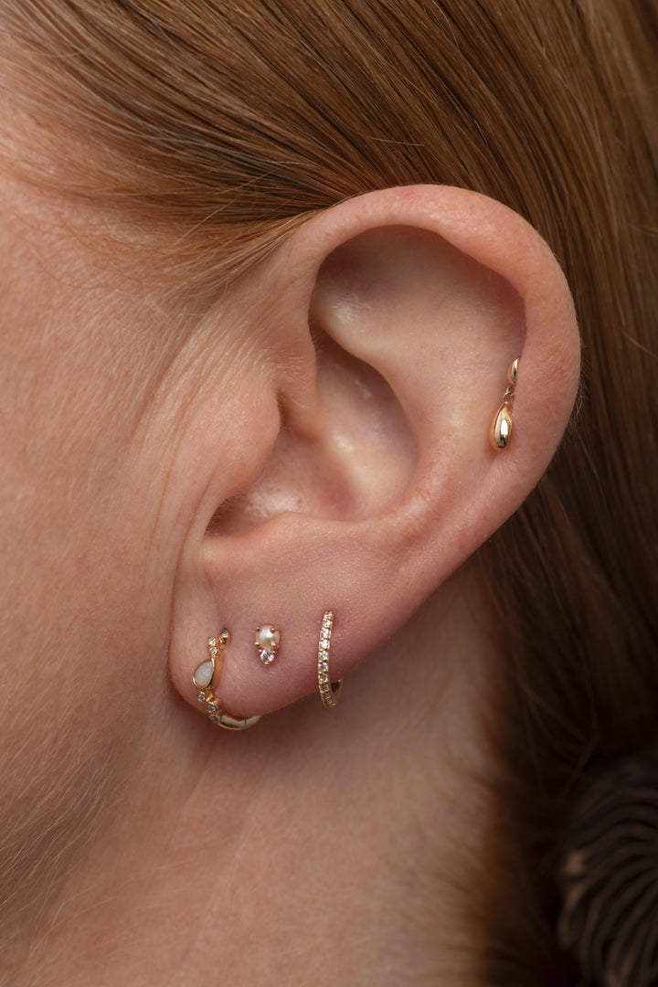 14k Solid Gold Double Teardrop