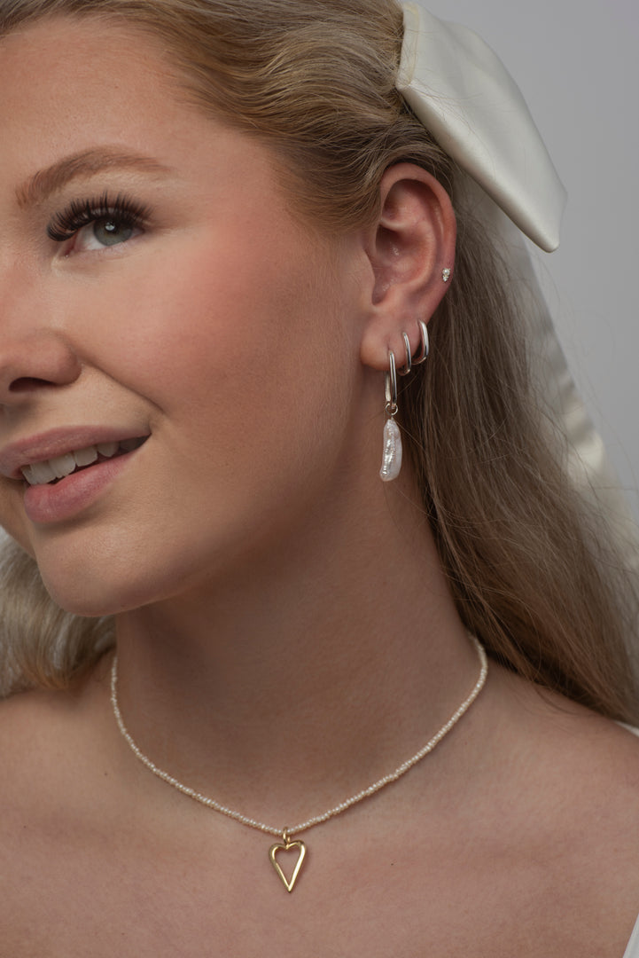 14K Solid Gold Pearl Glimmer