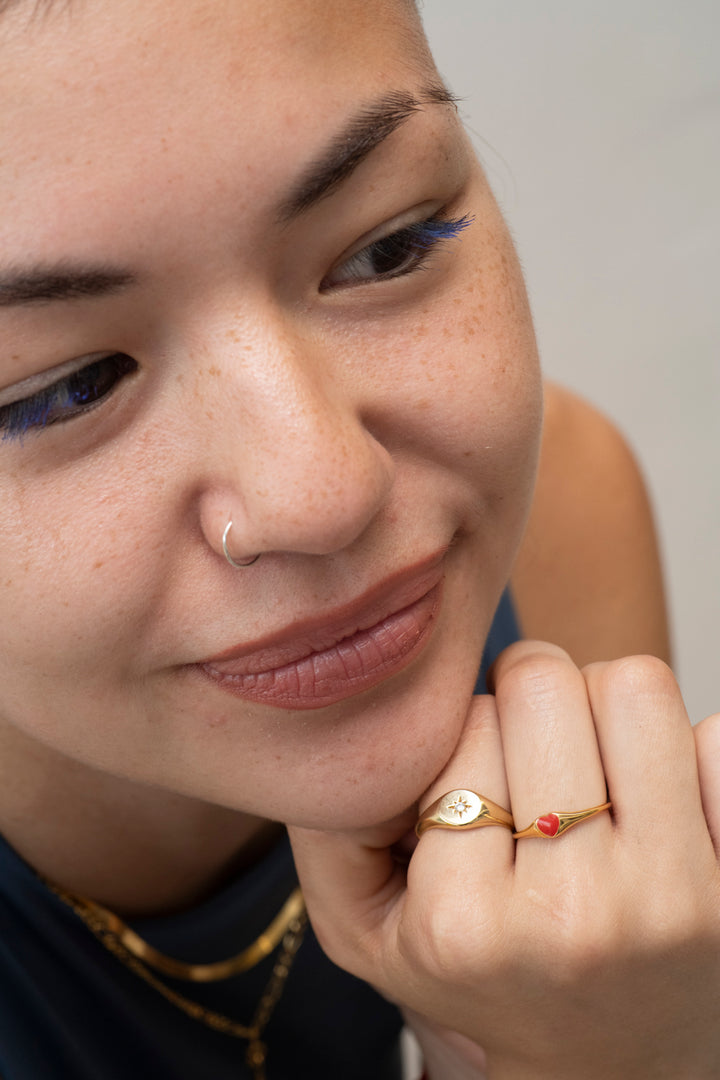 Enamel Heart Ring