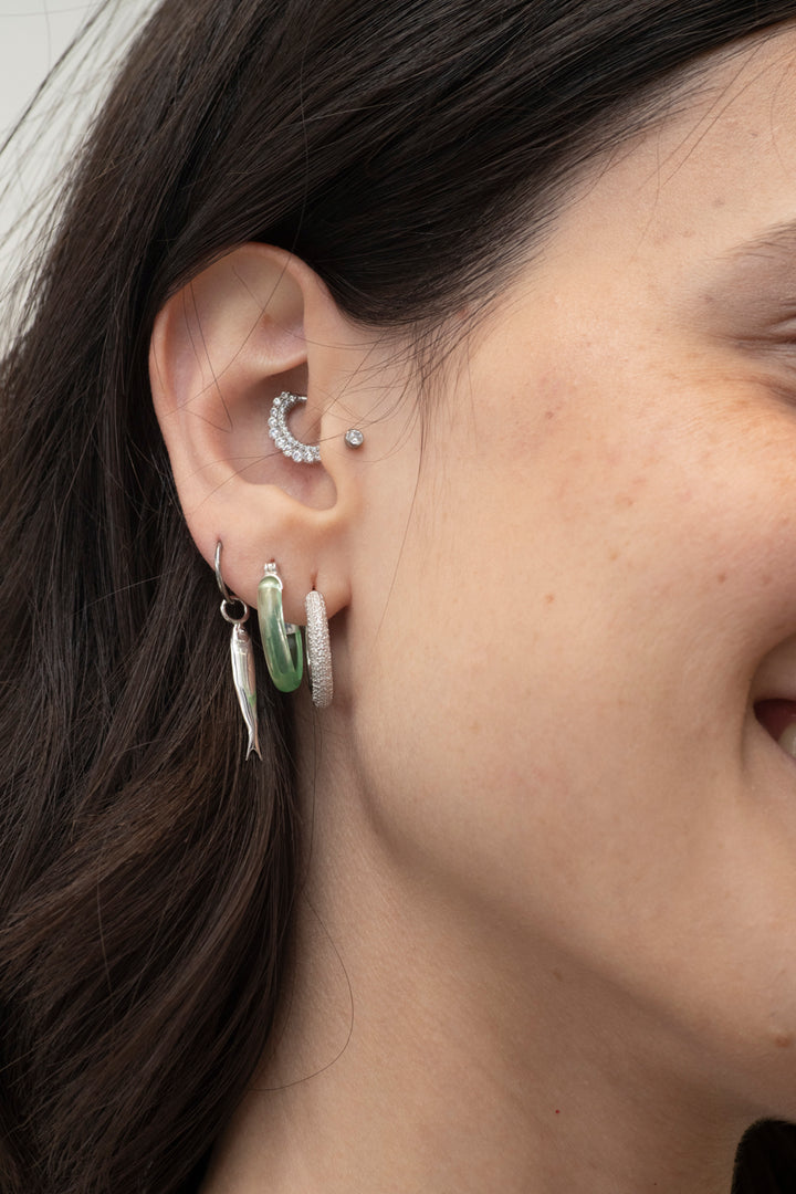 Candy-Colored Resin Hoop Earrings