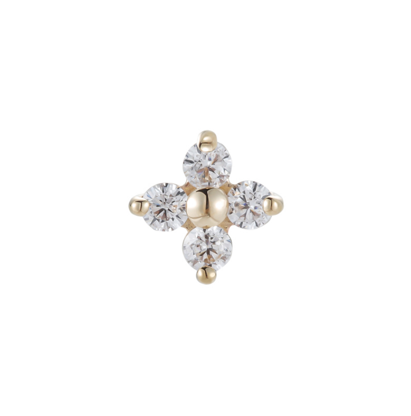 14K Solid Gold Crystal Spark