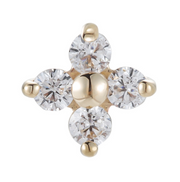 14K Solid Gold Crystal Spark