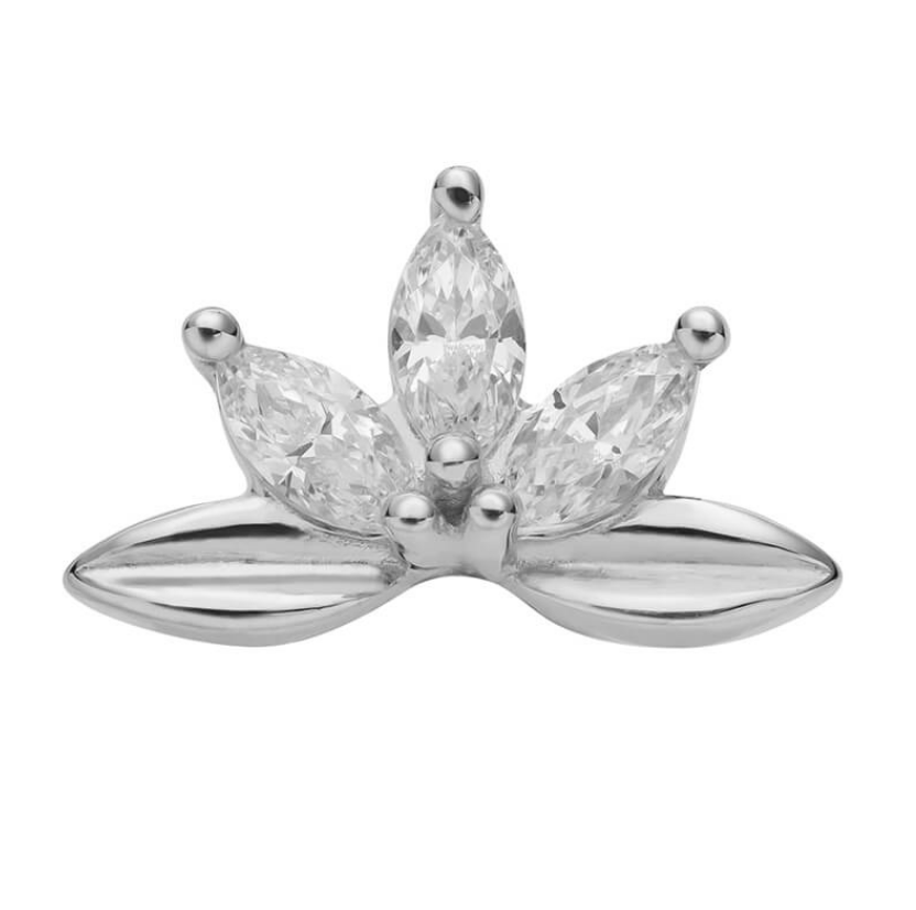 14K Solid Gold Crowned Lotus