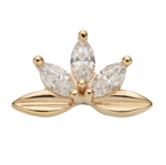 Load image into Gallery viewer, 14K Solid Gold Crowned Lotus
