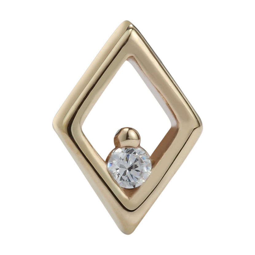 14K Solid Gold Outline Topper