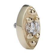 14K Solid Gold Bezel Dot End