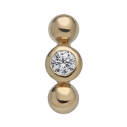 14K Solid Gold Dotline Crystal