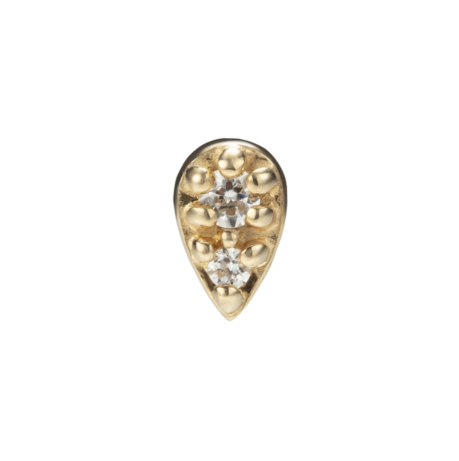 14K Solid Gold Mini Teardrop