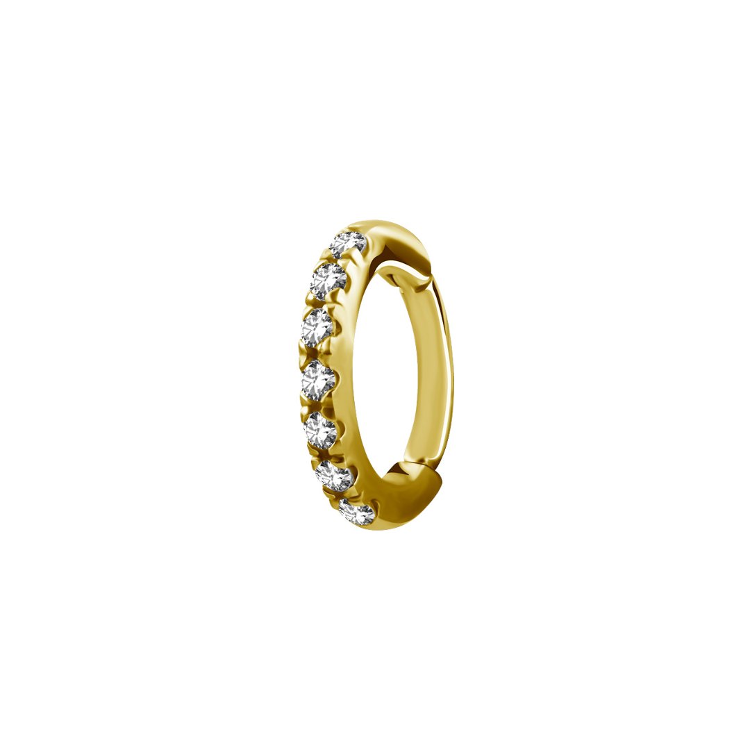 Oval Zirconia Pavé Hinged Clicker