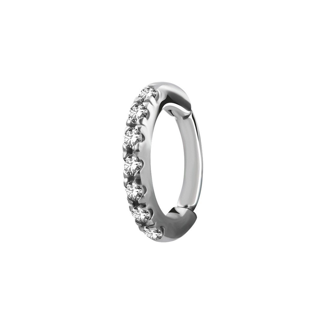 Oval Zirconia Pavé Hinged Clicker