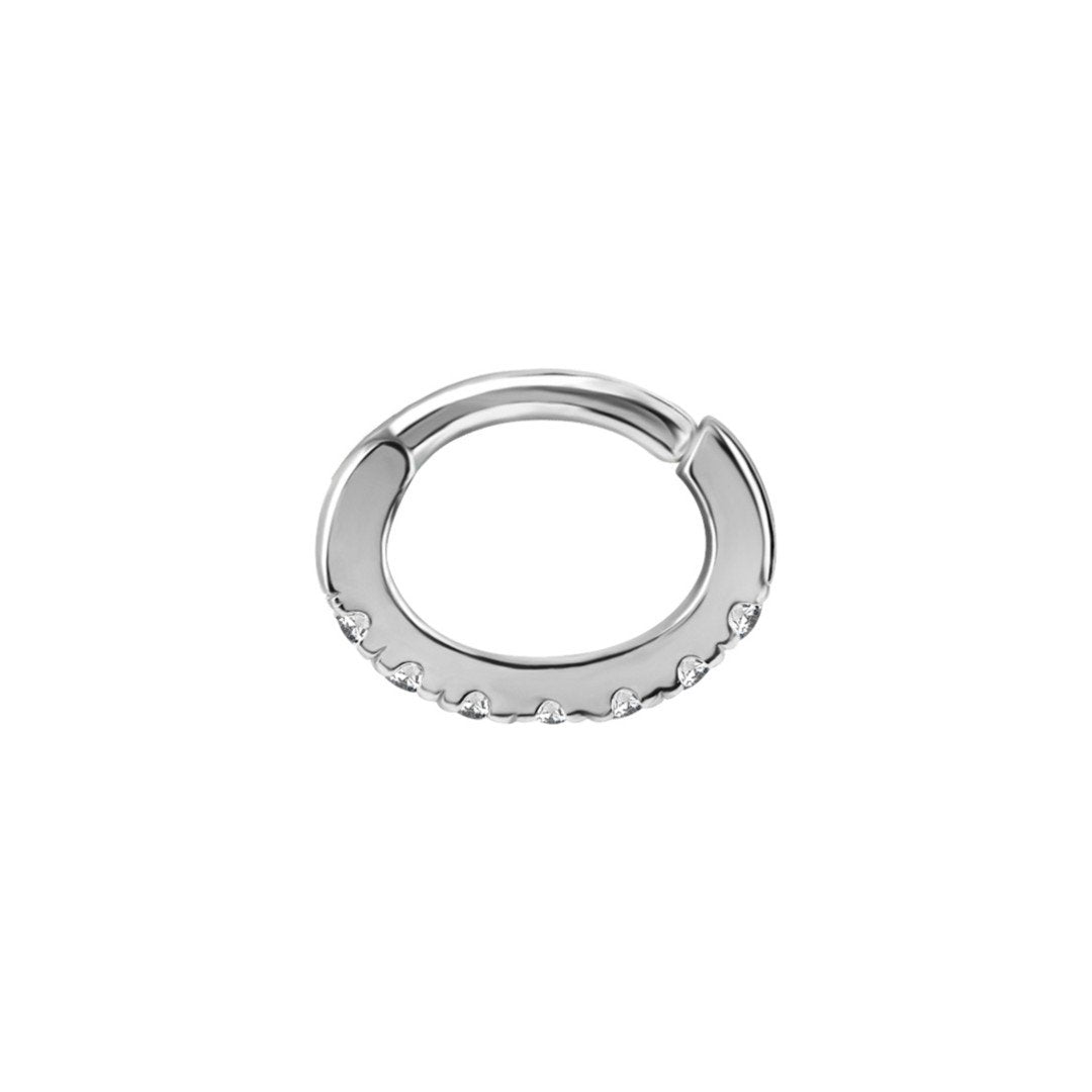 Oval Zirconia Pavé Hinged Clicker