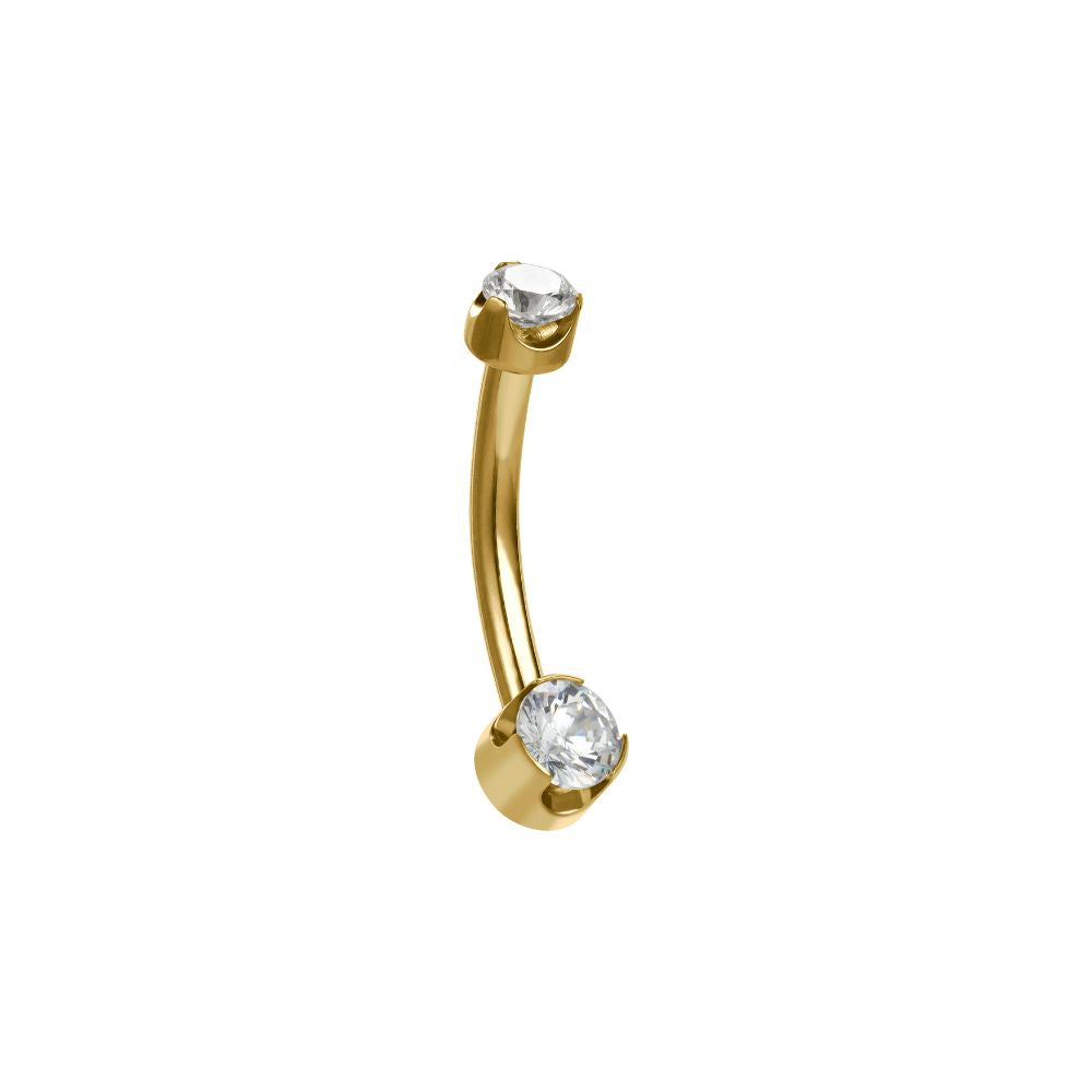 Round Gem Navel Bar