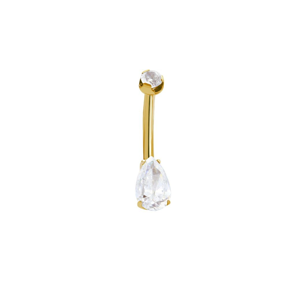 Pear-Drop Zirconia Navel Barbell