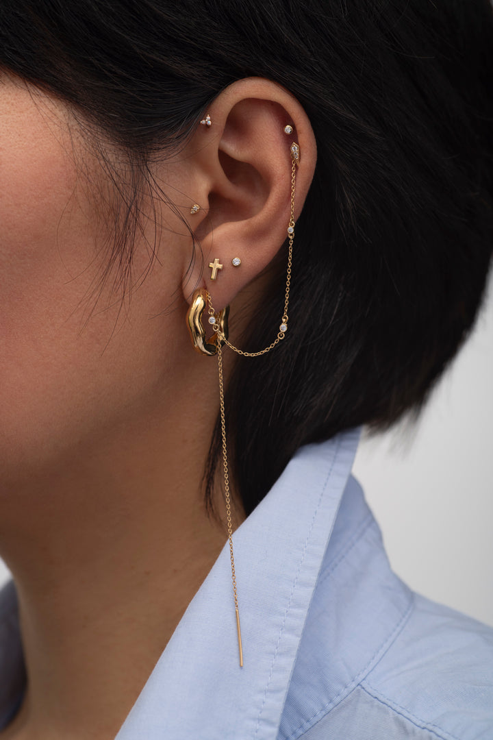 14K Solid Gold Mini Teardrop