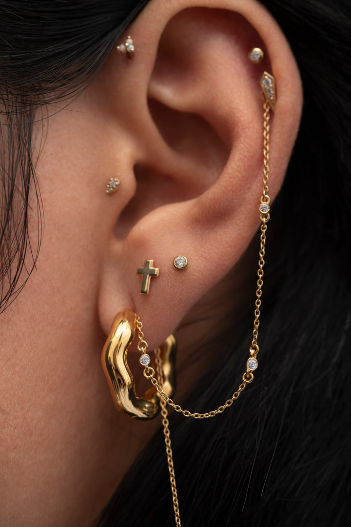 14K Solid Gold Mini Teardrop