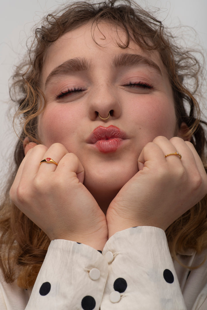 Enamel Heart Ring