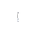 Load image into Gallery viewer, Pear-Drop Zirconia Navel Barbell
