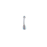 Load image into Gallery viewer, Pear-Drop Zirconia Navel Barbell
