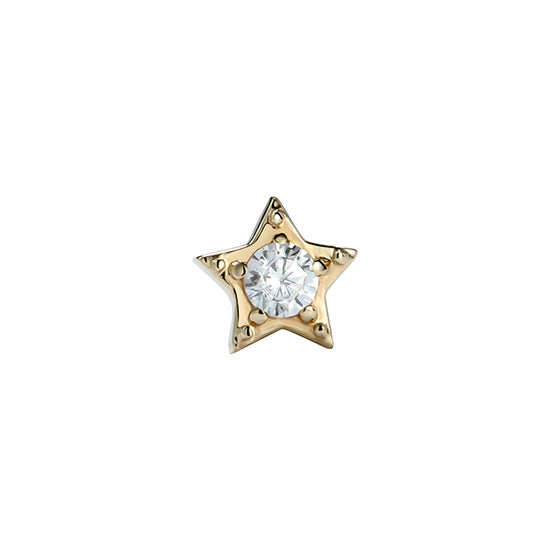 14K Solid Gold Zirconia Star