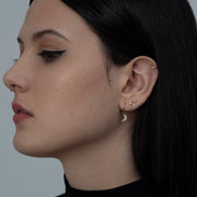 9K Solid Gold Jewelled Moon Charm