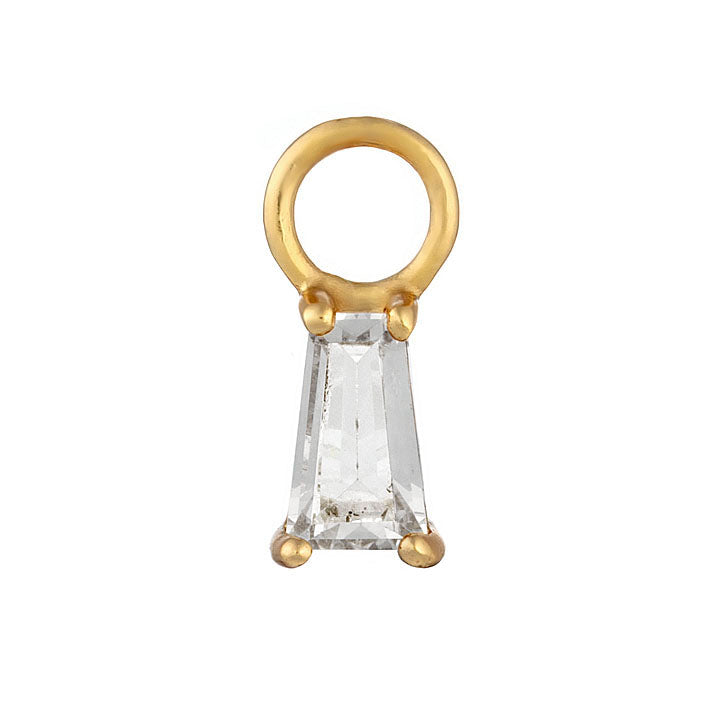 PIERCED Tapered Baguette Charm in Gold