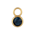 Load image into Gallery viewer, PIERCED Blue Montana Crystal Charm in Gold
