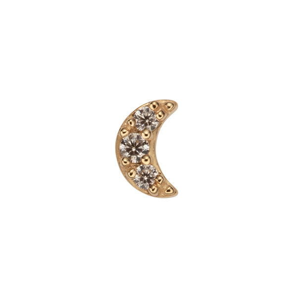 14K Solid Gold Jewelled Moon